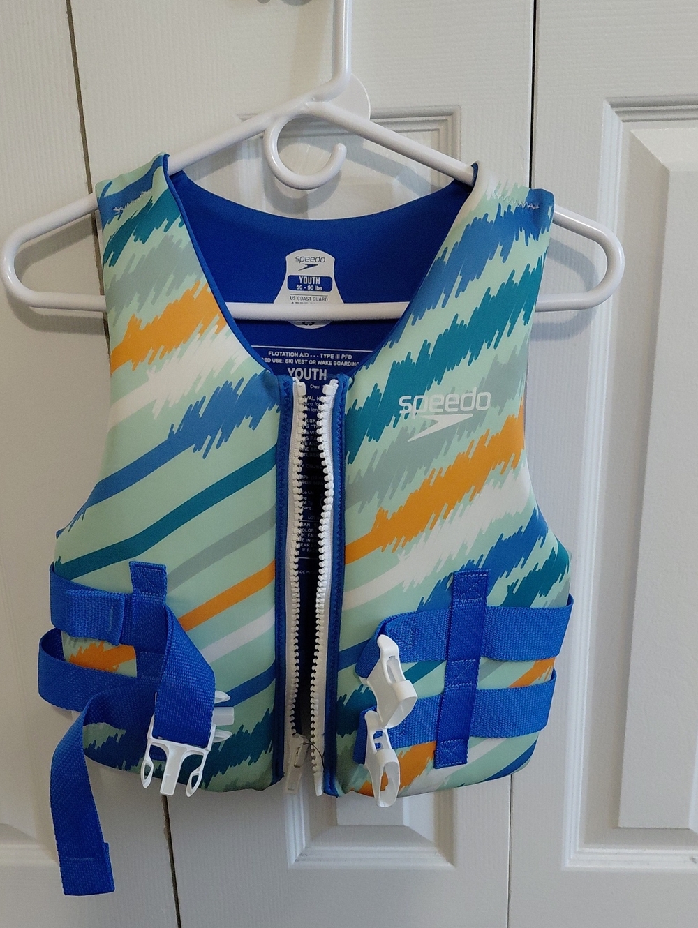 Speedo Youth Teal, Blue & Orange Striped Swim Vest
